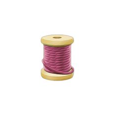 a spool of pink thread on a white background