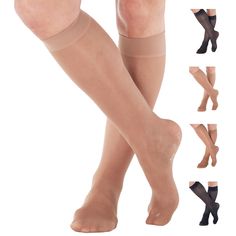 PRICES MAY VARY. 75% Cotton Imported See SIZE CHART available above. Knee hi compression stockings for women 8-15mmHg special graduated support design massages legs and conceals blemishes. Test prove remarkably long wear. Compression stockings for women - sheer material of the surgical weight support stocking gives you the graduated compression doctors recommend. Women compression socks knee high prevents and relieves severe varicose veins, severe edema, lymphedema. Support stockings for women c Toeless Socks, Stockings For Women, Compression Stockings, Compression Garment, Health Trends, Support Design, Socks For Women, Thigh High Stockings, Compression Socks