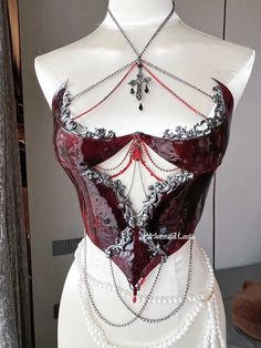 Rose Gothic Blood Resin Mermaid Corset Bra Top Cosplay Costume Patent-Protected | eBay Look Gatsby, Corset Bra Top, Mermaid Corset, Resin Mermaid, Top Cosplay, Corset Fashion, Corset Bra, Fantasy Dress, Really Cute Outfits