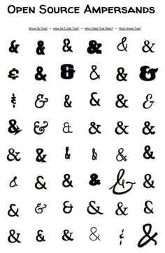 an open source ampersands book with black and white letters on it,