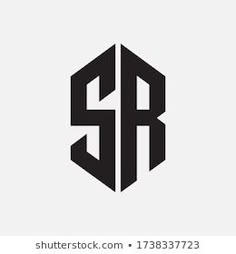 the letter s and r is made up of two overlapping shapes, one black and white