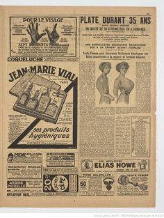 an old newspaper with pictures of women and men on the front page, in french