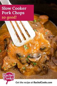 slow cooker pork chops are so good and easy to make in the crock pot