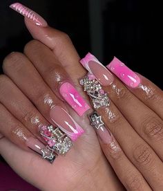 Barbie Nails, Acrylic Nails Coffin, Nails Coffin, Pink Ombre, Women Hairstyles, Ombre Nails, Coffin Nails, Nail Inspo