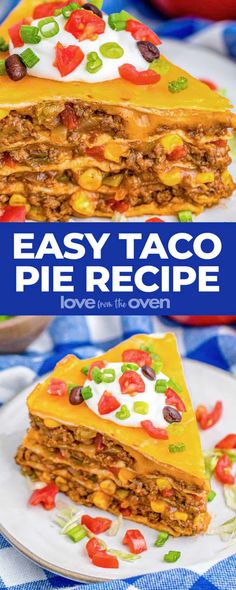 easy taco pie recipe on a plate