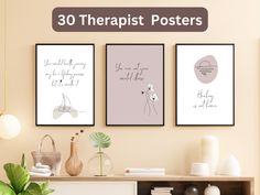 Our thoughtfully designed Therapist Poster Bundle is the perfect decor for your office, home or classroom. Created to foster positivity, growth, and a sense of safety and belonging, our high resolution Mental Health Posters are the perfect addition to any psychologist office. Our counselor art is an exceptional visual aid designed to inspire insight, promote self-discovery, and enhance mental well-being. The Emotional Regulation and Counseling Posters are the perfect fusion of art and psychology, serving as valuable tools for therapists, counselors, and individuals seeking a deeper understanding of the human mind and emotions. Our Psychologist Decor will teach emotional regulation skills and calm down strategies. Print now from home or office!  This Set of 30 Therapist Posters Includes 5 S Psychiatrist Office, Emotional Regulation Skills, Calm Down Strategies, Counseling Posters, Psychologist Office, Health Posters, Mental Health Posters, Posters Quotes, The Human Mind