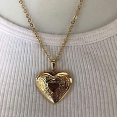 Necklace Women Gold, Heart Necklaces, Memory Locket, Vintage Necklaces, Men Jewelry, Color Fashion