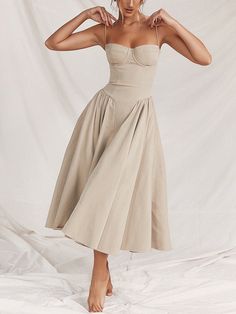 Sexy Sling Midi Dress Festival Mode, Dirndl Outfit, Backless Midi Dress, 파티 드레스, Fitted Midi Dress, Holiday Party Dresses, Mini Robes, Sling Dress, Party Dresses For Women