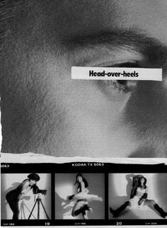 an advertisement for head - over - heels with images of woman's face and legs