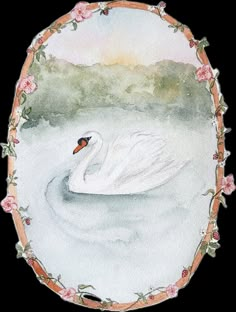 Swan Watercolor Painting, Baby Nursery Vintage, Swan Watercolor, Swan Nursery, Swan Wall Art, Nursery Vintage, Swan Art, Swan Painting, Vintage Swan