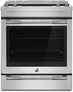 an oven that is stainless steel and has two burners on the front, and one with