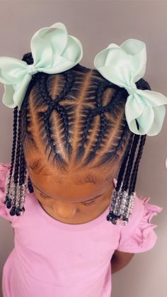 𝒯𝓌𝑜 𝒫🎀𝓃𝓎𝓉𝒶𝒾𝓁𝓈 • • • #royaldbraidz #royalkiddbraidz #kidbraidstyles #houstonbraider #houstonkidsbraider #littlegirlbraids… | Instagram Little Black Toddler Girl Braided Hairstyles, Toddler Bow Hairstyle, Kid Hairstyles Braids, Kid Braided Hairstyles, Toddler Braided Hairstyles With Beads, Kiddie Braids, Babies Hairstyles, Kids Cornrow Hairstyles, Baby Hair Styles