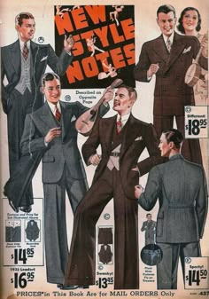 Mens Fashion 1930s, 30s Mens Fashion, 1930s Mens Fashion, 1930s Men, Sears Catalog, Lindy Hop, 30s Fashion, Vintage Mens Fashion, Vintage Suits