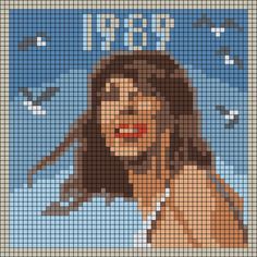 an image of a woman with long hair on the cover of a cross stitch pattern