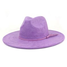 PRICES MAY VARY. MATERIAL:The wide brim fedora hats for women is made of suede material, which makes the hat feel soft, smooth and light to the touch. In addition, the air permeability is also relatively strong. ADJUSTABLE SIZE:Hat Circumference: 56-58cm/22"-22.8"; Brim Width: 9cm/3.54"；Height: 12cm/4.72".With moisture wicking inner ribbon straps to adjust sizes in between. CLASSIC DESIGN:This felt womens hat is designed to be light, breathable and unstuffy for any season.Classic western cowboy Cheap Curved Brim Felt Hat For Festivals, Cowgirl Hats Western Cavender's, Purple Hat Ladies, Purple Fairy Hat, Purple Charro Hat, Purple Cowboy Hat, Gentleman Hat, Red Wind, Purple Crown