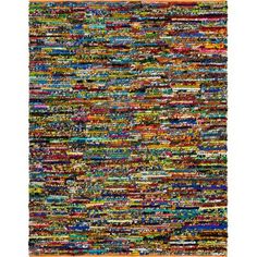 a multicolored rug with lots of different colors