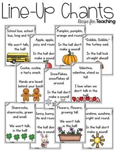 the line up chart for teaching about pumpkins