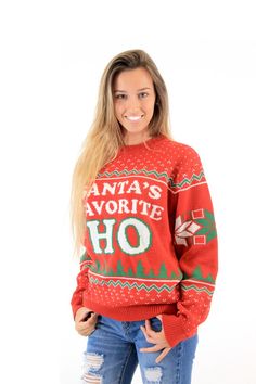 Costume Agent HO Ugly Christmas Sweater-tvso Inappropriate Shirts, Santas Favorite Ho, Diy Ugly Christmas Sweater, Ugly Sweater Contest, Tacky Christmas Sweater, Ugly Xmas Sweater, Tacky Christmas, Christmas Sweater Party, Ugly Christmas Sweaters