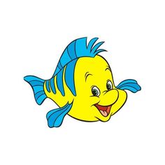 an image of a cartoon character with blue hair and yellow fish on it's face