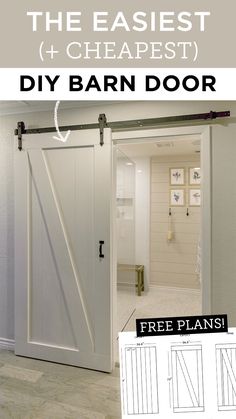 an easy diy barn door with instructions to install it