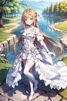 Sao Fanart, Scenecore Art, Manga Inspiration, Asuna Sao, Sao Anime, Asuna Yuuki, Kirito Asuna, Cute Animal Drawings, Beautiful Fantasy Art