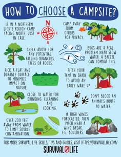 how to choose a campsite info sheet for your camping trip or rving adventure