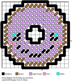 an image of a cross stitch pattern with different colors and patterns on it, as well as