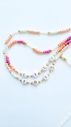 ❤️ PRODUCT DETAILS❤️ ❤️ Colorful Pastel Color Custom Necklaces are handmade to use everyday or make stacks. You can use with more necklaces for a rich look or wear it alone for a chic style. It is also personalized.  Materials: Glass beads, Letter Alphabet Beads and 14k gold plated beads.  Style: Letter bead necklace, customize initial necklace, colorful pearl seed bead necklace, pearl choker, colorful necklace, seed beed necklace, dainty necklace, boho necklace, minimalist  ❤️ CARE ❤️ ❤️ Keep jewelry dry and avoid contact with water, lotions, etc ❤️ SIZE❤️ If you want a different length, write the size in the message to seller box when you check out.  Lenght: 15-16 inch/38-41 cm. ❤️ PACKAGING ❤️ ❤️ Each order comes with a lovely gift box Please check your bracelets size when you buy it. N Letter Bead Necklace, Cute Adjustable Necklace With Letter Beads, Playful Beaded Necklace With Letter Beads, Colorful Letter Beads Necklace For Gifts, Playful Adjustable Letter Beads Beaded Necklace, Letter Beads Name Necklace For Personalized Gifts, Custom Necklaces, Beads Style, Colorful Necklace