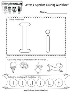 the letter i worksheet for children to learn how to write and draw letters