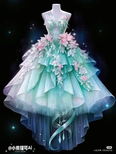 Ball Gowns Fantasy, Chinese Fancy Dress, Digital Dress, Magical Dress, Pretty Quinceanera Dresses, Dress Drawing, Fantasy Gowns