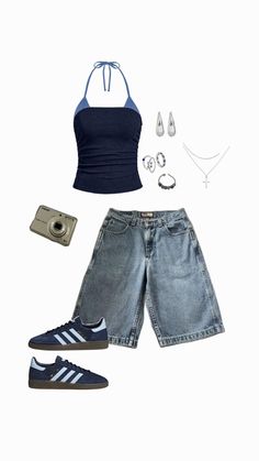 Summer Holiday Outfits, Trendy Fits, Outfit Look, T Shirt And Jeans, Y2k Style, Dream Wardrobe