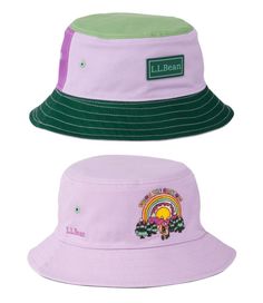 Cool, colorful and comfortable, this fun bucket hat keeps the sun out of kids' eyes all day long. 100% cotton. Machine wash and dry. Reversible from solid to colorblock for two styles in one. Easily packable for sun protection on the go. Imported. | Kids' Reversible Cotton Bucket Hat Playful Cotton Outdoor Hat, Cotton Bucket Hat, Hat Accessories, Merch Ideas, Kids Outerwear, Ll Bean, Alfredo, L L Bean, Kids Accessories