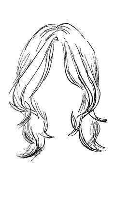 Hairstyle Base Drawing, Front Hair Base Drawing, Bangs Base Drawing, Hairstyles Long Hair Drawing, Hair Base Ponytail, Butterfly Haircut Drawing, Wolf Cut Drawing Reference Hair, Anime Hair Reference Female Long, Bangstyle Hair Long Drawing