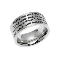 Those-We-Love-Ring They Walk Beside Us Everyday, Meaningful Rings, Remembrance Jewelry, Memorial Ring, Love Poem, Engraved Stainless Steel, Bereavement Gift, Mother And Father, Sympathy Gifts