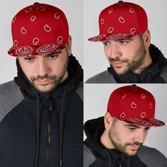 Add style and personality to your hat collection with BBCo's custom printed snapback caps. Choose your favorite colors today. Order today! Red Bandana Shoes, Cool Bandanas, Bandana Blanket, Dodger Hats, Most Stylish Men, Bandana Design, Bandana Styles, Snapback Caps, Red Bandana