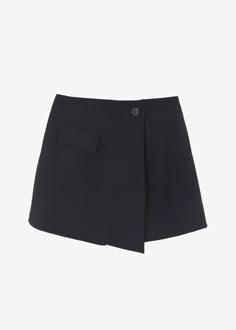 Paige Wrap Skort - Black – The Frankie Shop Shorts With Skirt, Suits Show, Wrap Skort, The Frankie Shop, Suiting Fabric, Frankie Shop, Style Inspiration Winter, Sewing Skirts, Mini Shorts