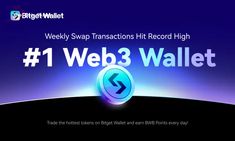 the web 3 wallet is displayed in front of a blue background with an arrow on it