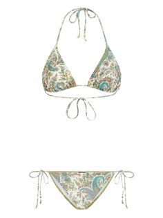 Find ETRO Paisley-print Halterneck Bikini on Editorialist. white/multicolour paisley print Top: halterneck tie fastening rear tie fastening side tie fastening Bottoms: high cut finished edge Be mindful to try on swimwear over your own garments. Obx Vibes, Swimsuit Inspo, Beachy Outfits, Cute Bathing Suits, Fire Fits, Summer Bikinis, Cute Swimsuits, Cute Bikinis, Mode Inspo