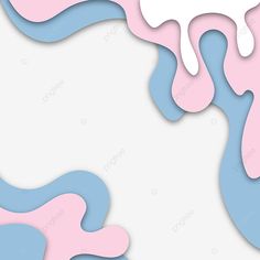 an abstract pink and blue paper cutout background with flowing streamers on the left side