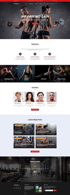 an image of a website design for a bodybuilding gym company, with multiple screenshots