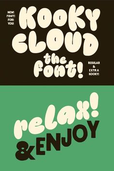 three different font styles with the words rock'n'loud and relax & enjoy