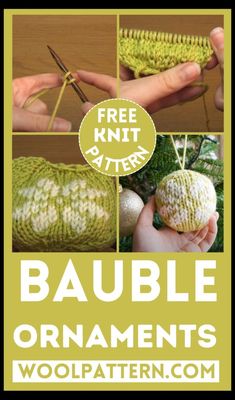 crochet pattern for bauble ornaments with text that reads free knitting pattern