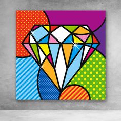 a colorful diamond painting on a wall