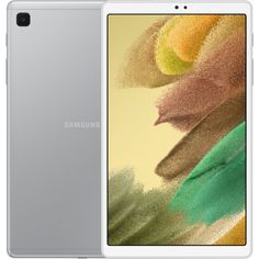 the new samsung galaxy tab is shown in silver, with multicolored paint on it