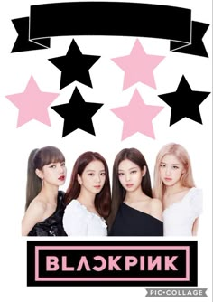 blackpink poster with stars above it