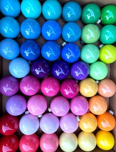 there are many different colored eggs in the box