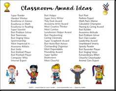 the classroom award ideas list for students