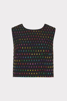 The Iiana top is cropped and boxy with rainbow sequin embroidery throughout. It’s finished with a zipper in the back to close. Wear it with its coordinating Iiana Beaded Sequins Top. Boutique Blouse, Sequins Top, Button Outfit, Sequin Embroidery, Black Rainbow, Sequins Embroidery, Sweaters And Leggings, Sequin Top, Mens Fragrance