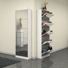 It is very important to choose a shoe cabinet that you like and look good. You can put your favorite shoes in categories and save your time. The moment guests enter the door to change their shoes, they will be amazed by the exquisite appearance of the shoe rack, a uniquely aesthetics design.Large-capacity 5-layer flip-flop shoe cabinet：Made of MDF board with melamine, this modern new shoe cabinet is featured in a white color that will blend elega Wooden Shoe Cabinet, Cabinet With Mirror, Entryway Shoe, Shoe Rack Organization, Narrow Shoes, Inspire Me Home Decor, Favorite Shoes, Drawer Design, Modern Shoes