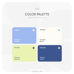 the color palette is shown in blue, yellow and green colors with different font styles